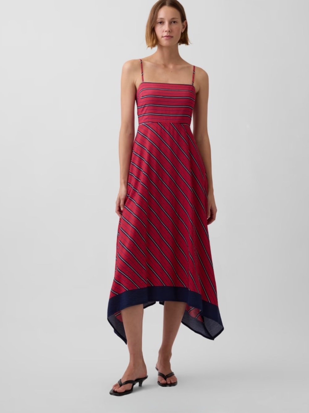 GAP Stripe Handkerchief Midi Dress